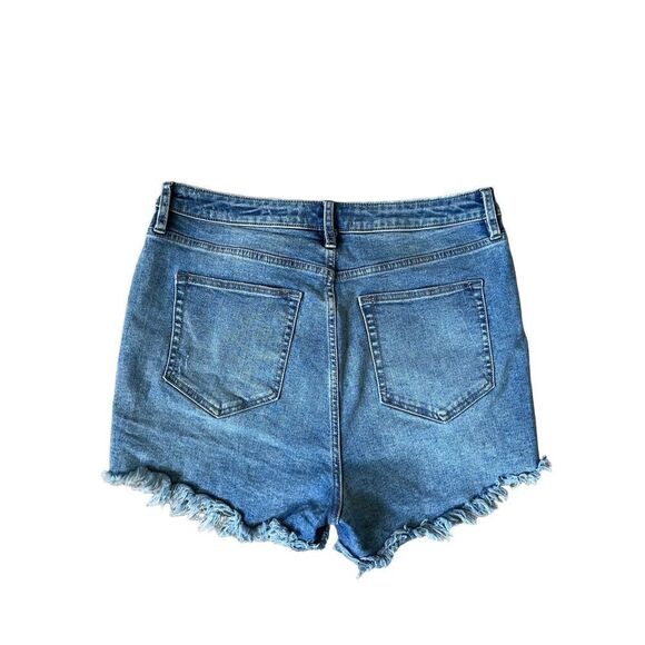 We the Free People Crvy High Rise Cutoff Jean Denim Shorts Button Fly Size 32 - Picture 2 of 11